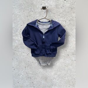 Carter’s Waffle Knit Cotton Striped Onesie Sweatshirt Set, Size 24 Months